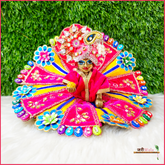 Shaneel Thread Lace Work Magenta Laddu Poshak